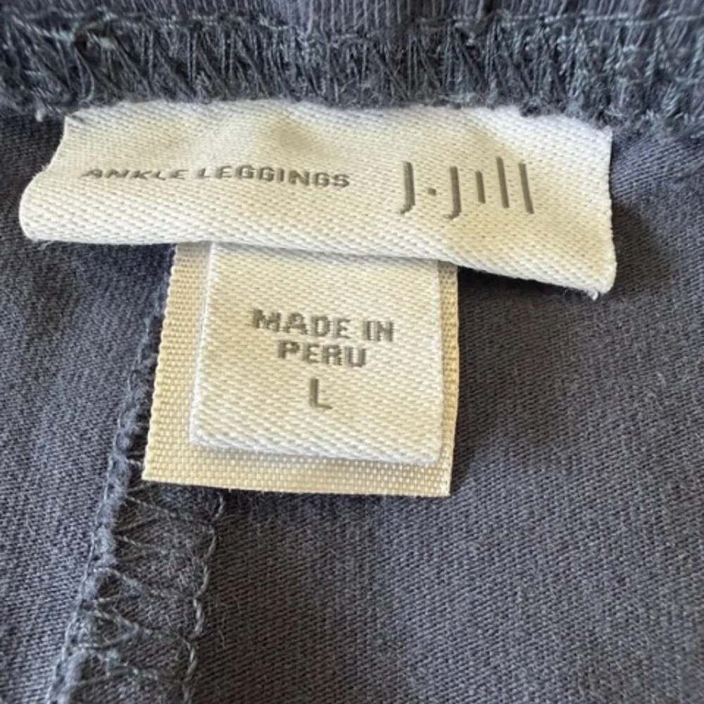 J Jill Pima Ankle Leggings Womens Large Dark Gray Pima Cotton Comfy Casual - Picture 3 of 6